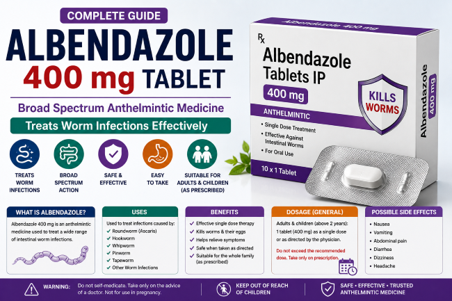 Albendazole 400 mg Tablet Patient Information & Safety Guide