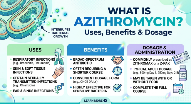 What Is Azithromycin? Uses, Benefits & Dosage